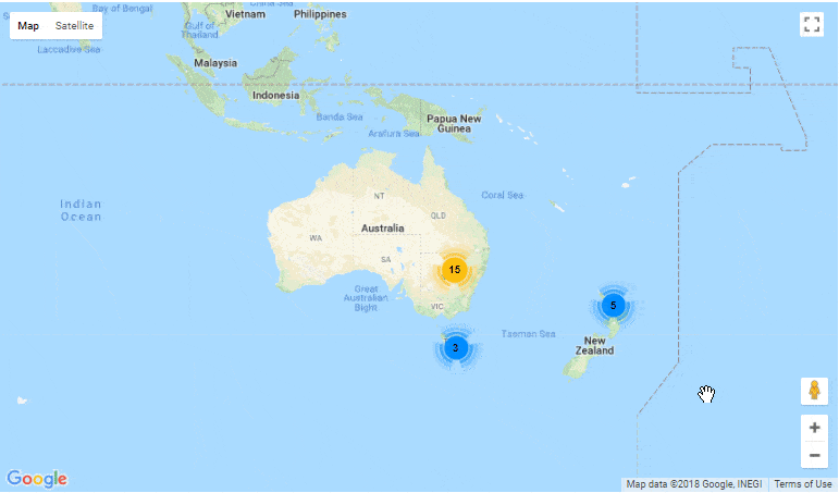 Cluster Markers example