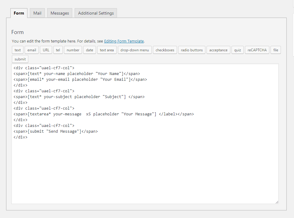 Contact Form 7 with class