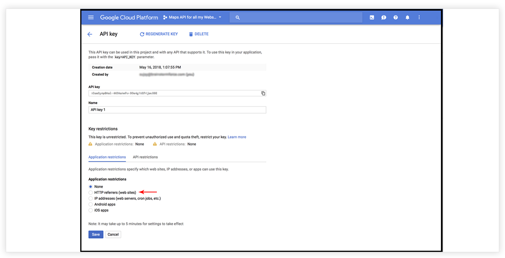 Select HTTP referrers