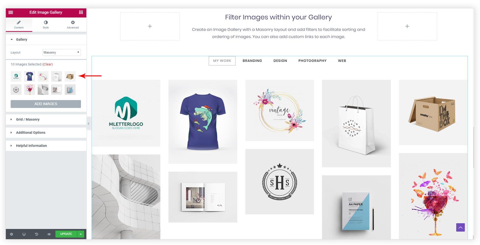 UAE image gallery widget