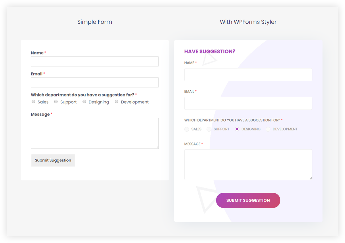WPForms styler example