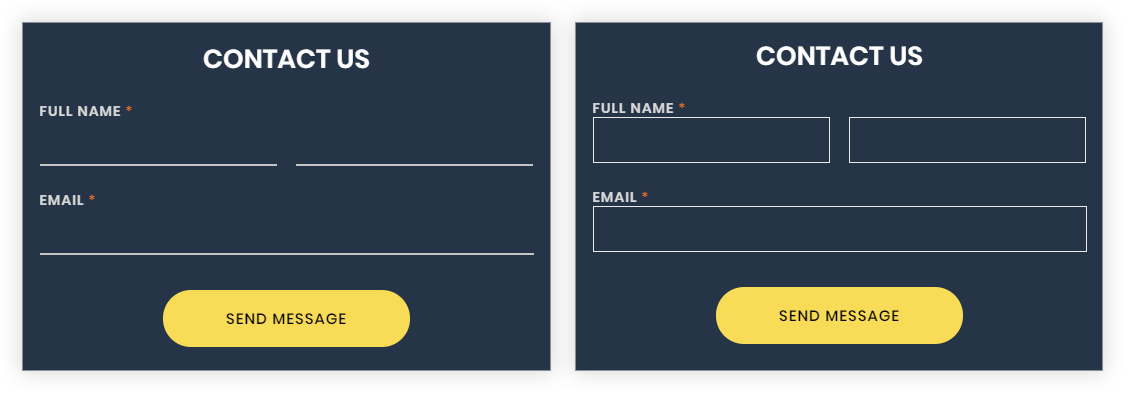 Input Field Style Options