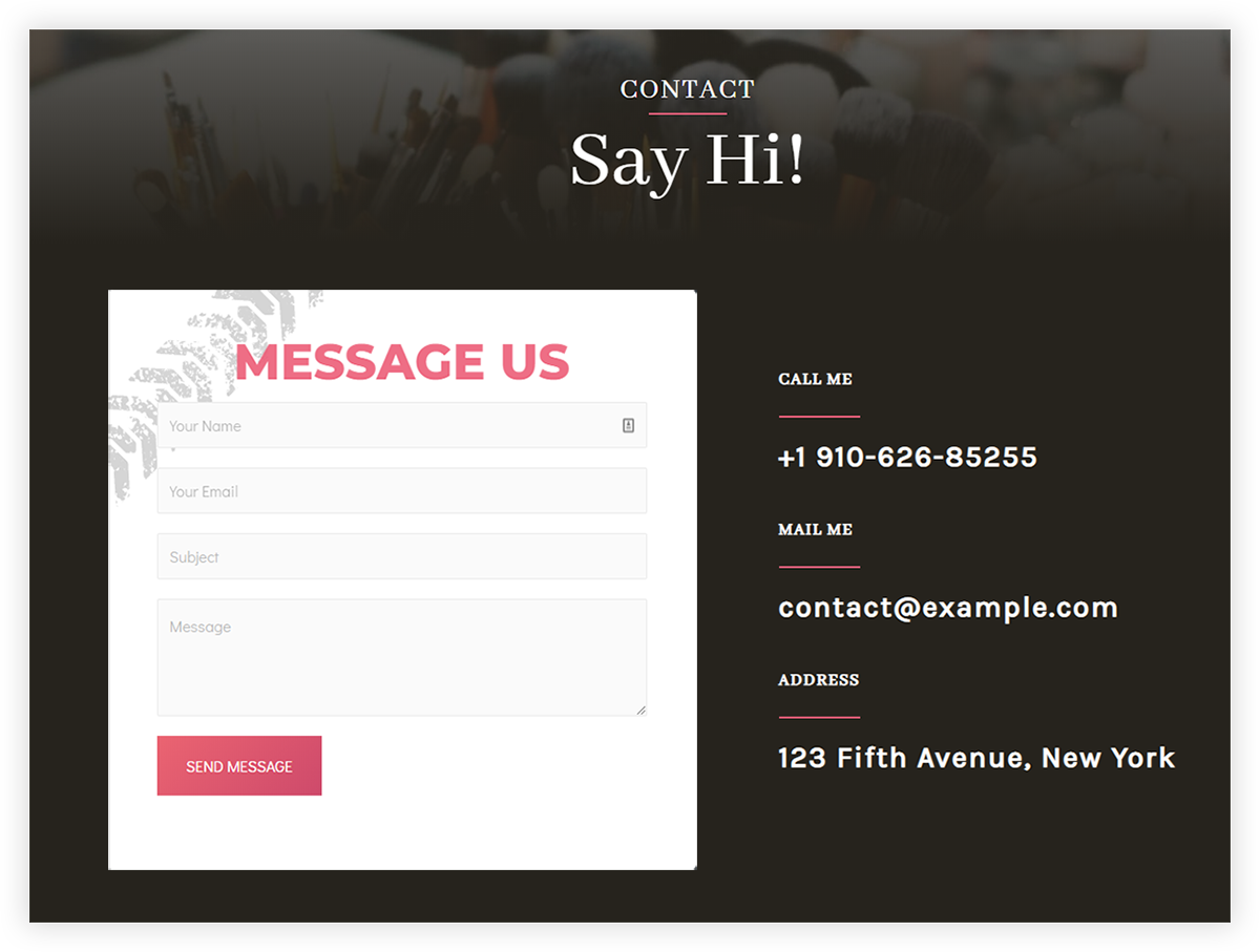 Contact form example