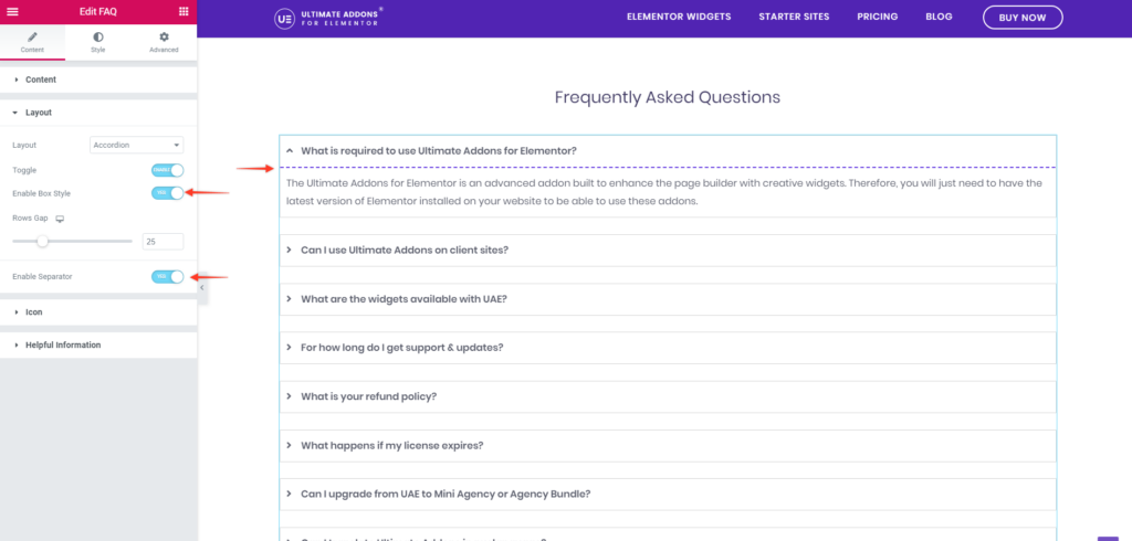FAQ Box Style