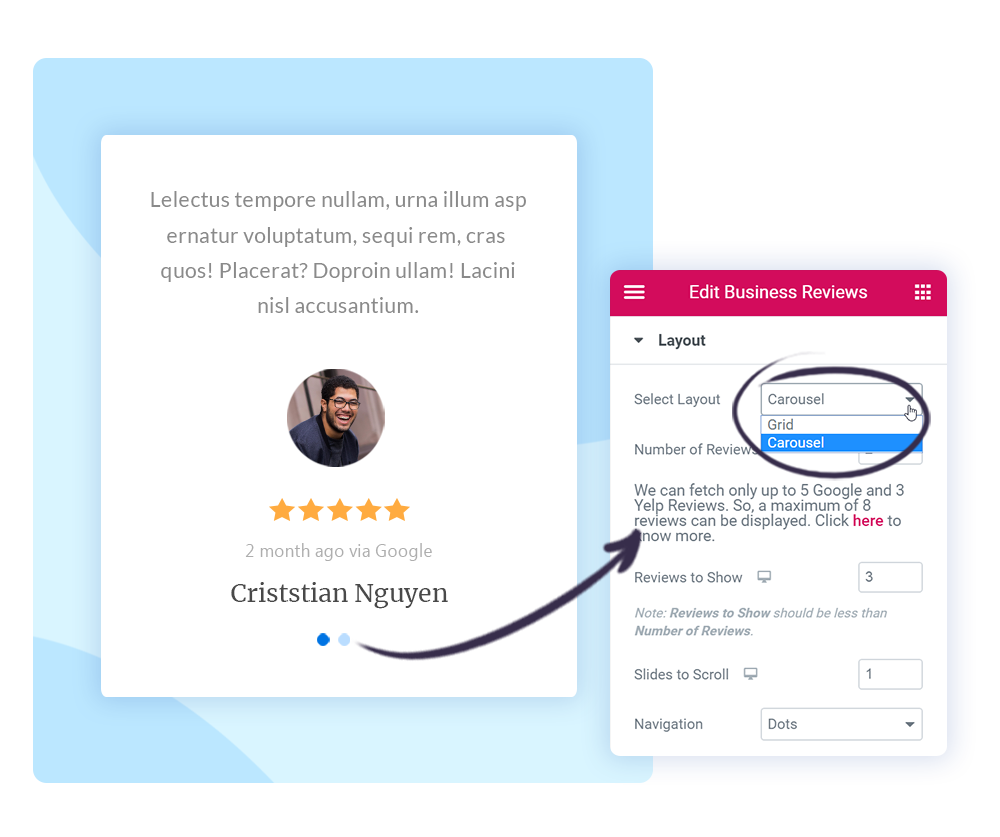 Business Review Layout in Ultimate Elementor