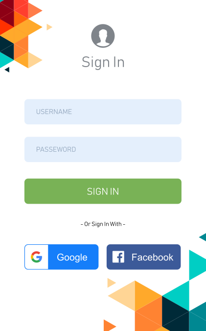 login screen