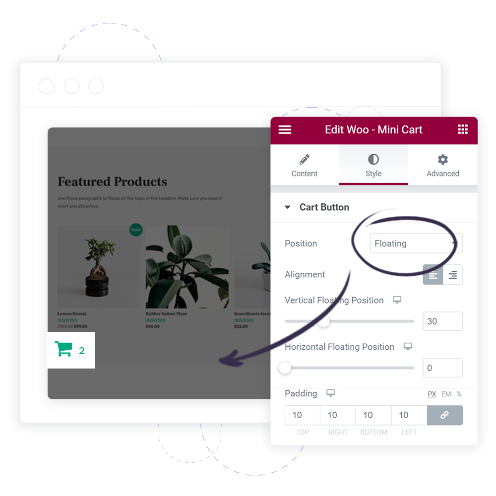 WooCommerce Cart Position