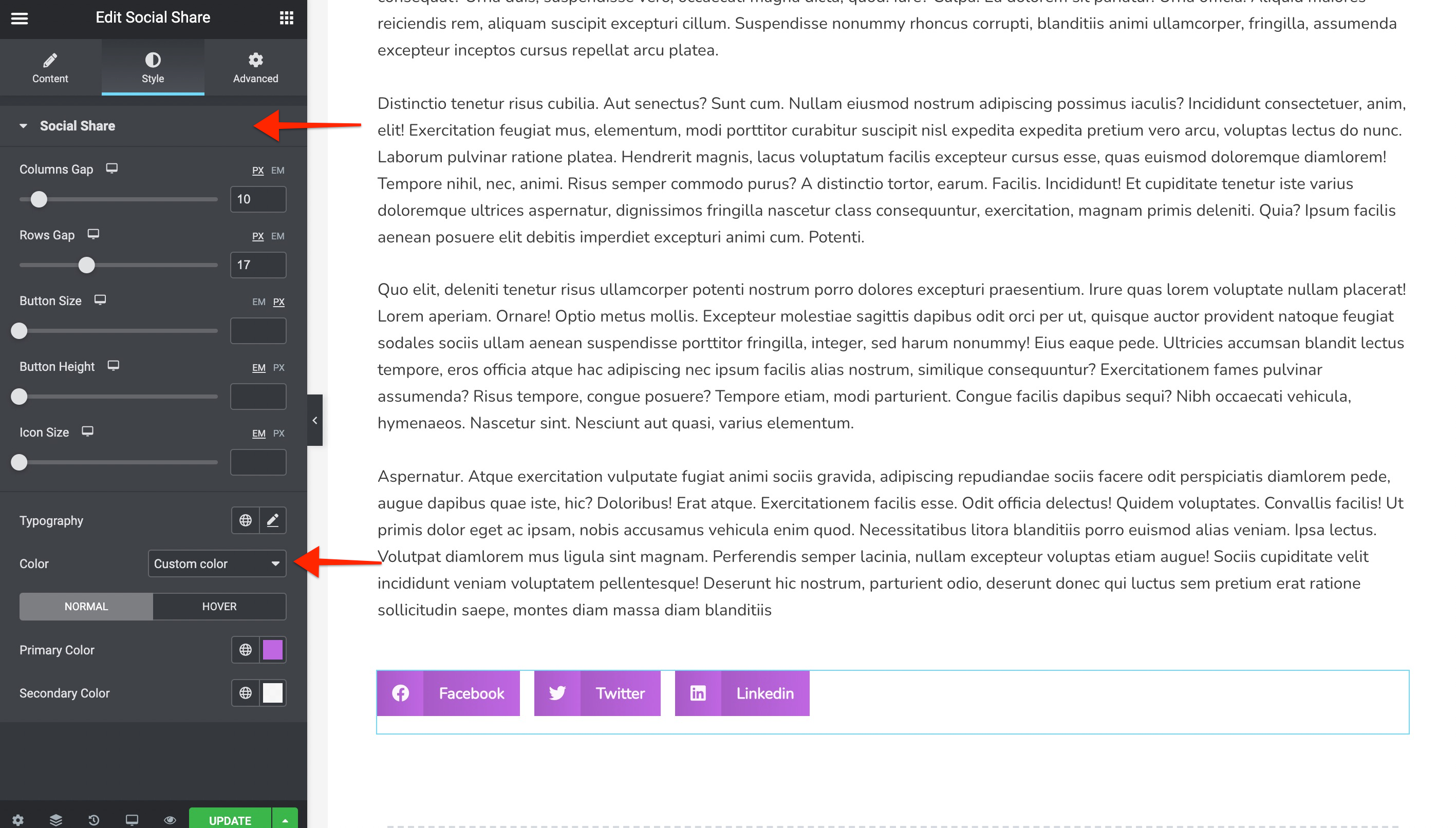 UAE Social Share - customize button completely