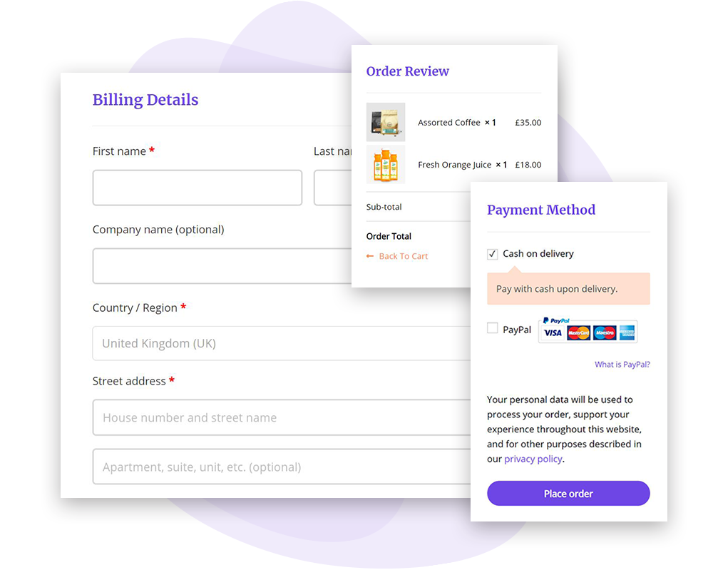 Checkout Design Form