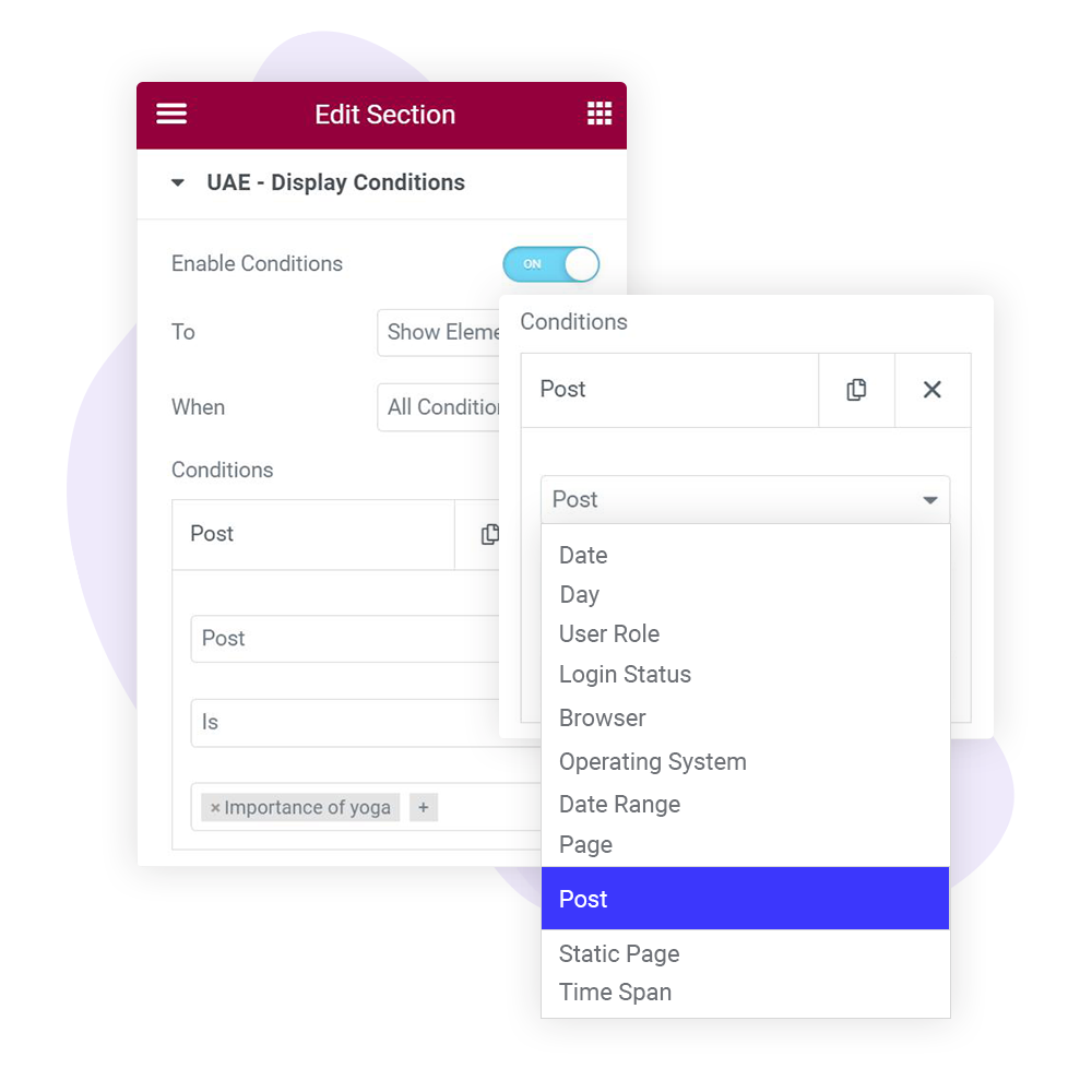 Display Conditions Post Feature
