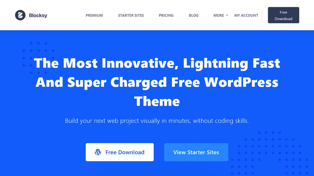 Blocksy theme homepage