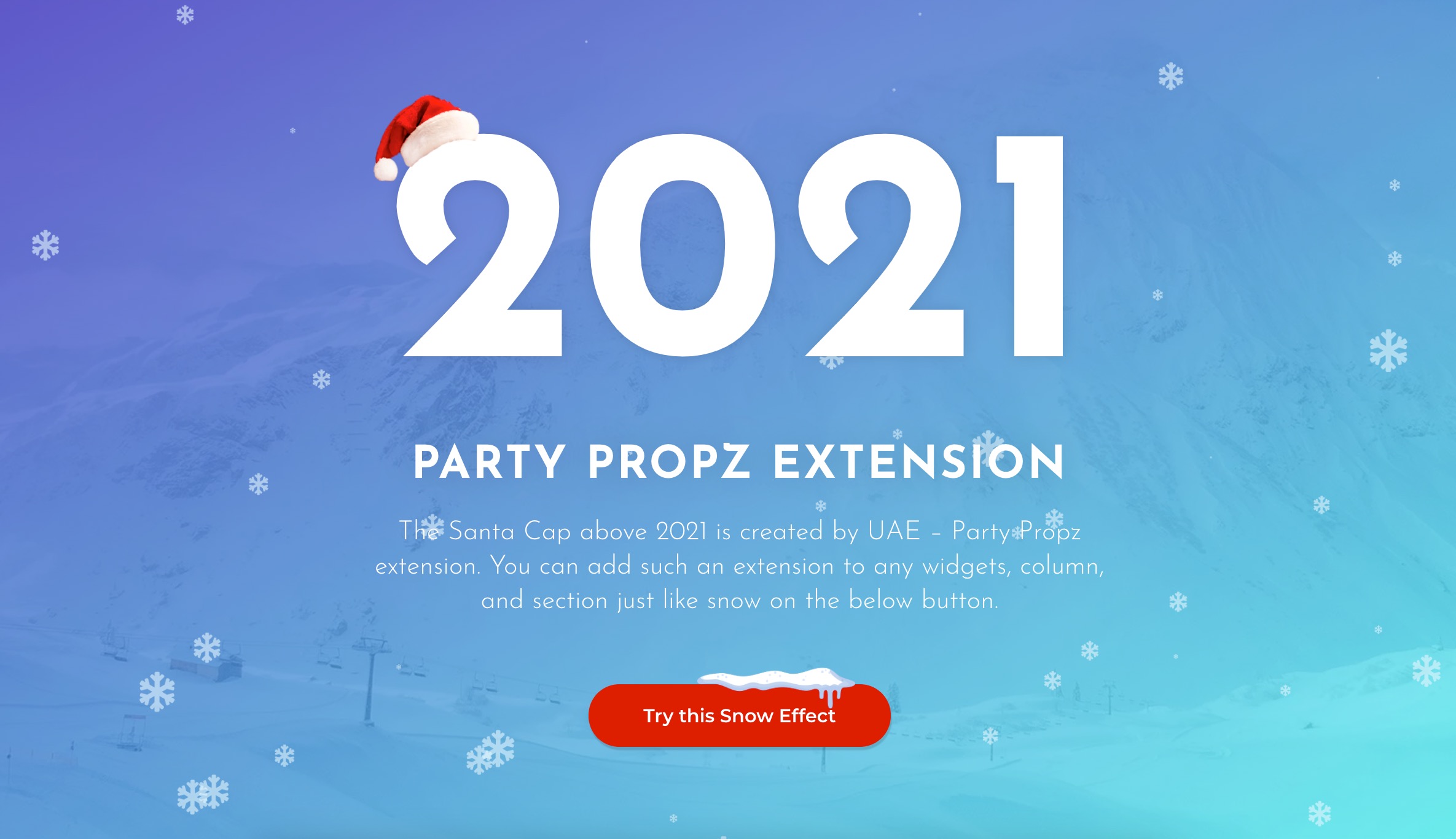 Santa Cap and Snow Effect