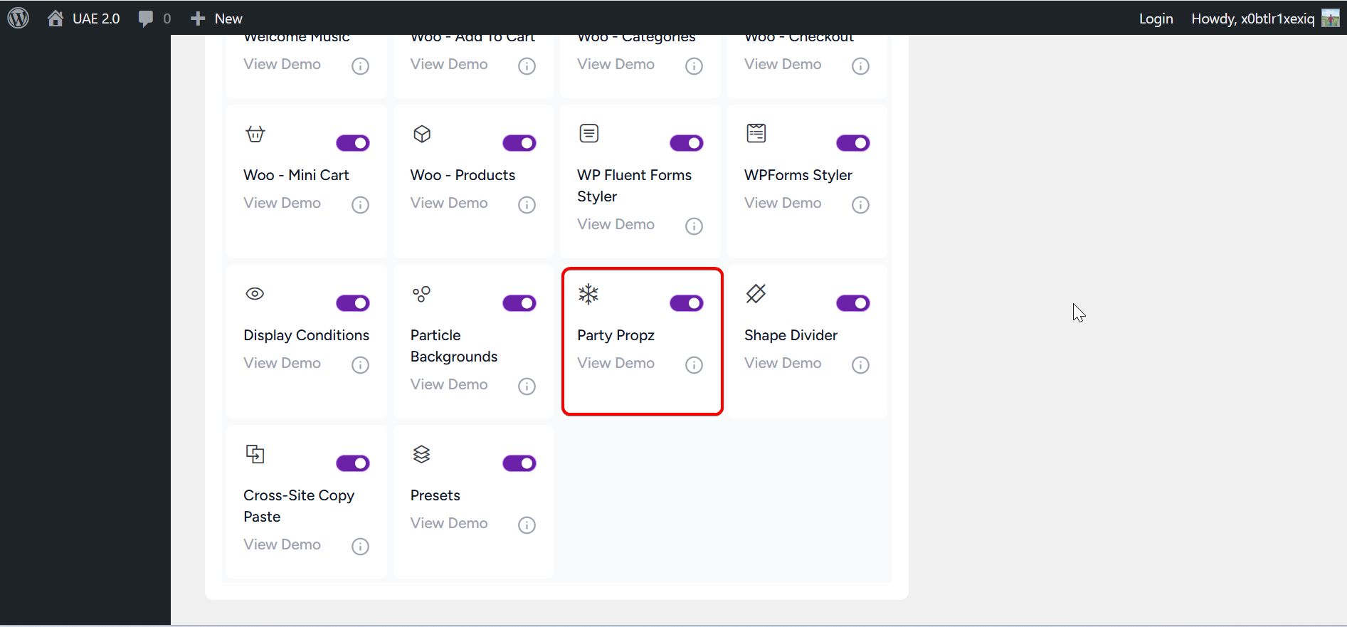 enable Party Propz UAE widget