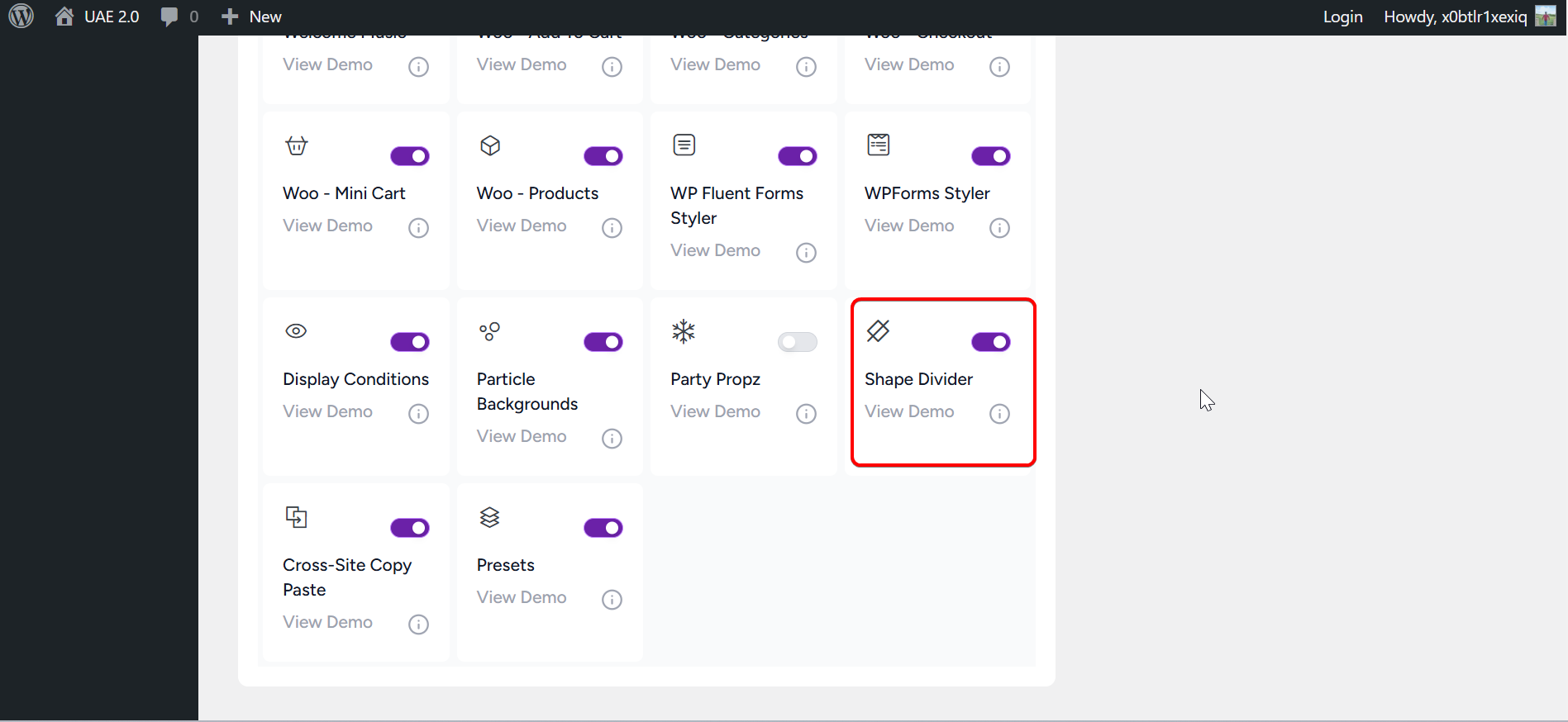 Enable UAE Shape Dividers