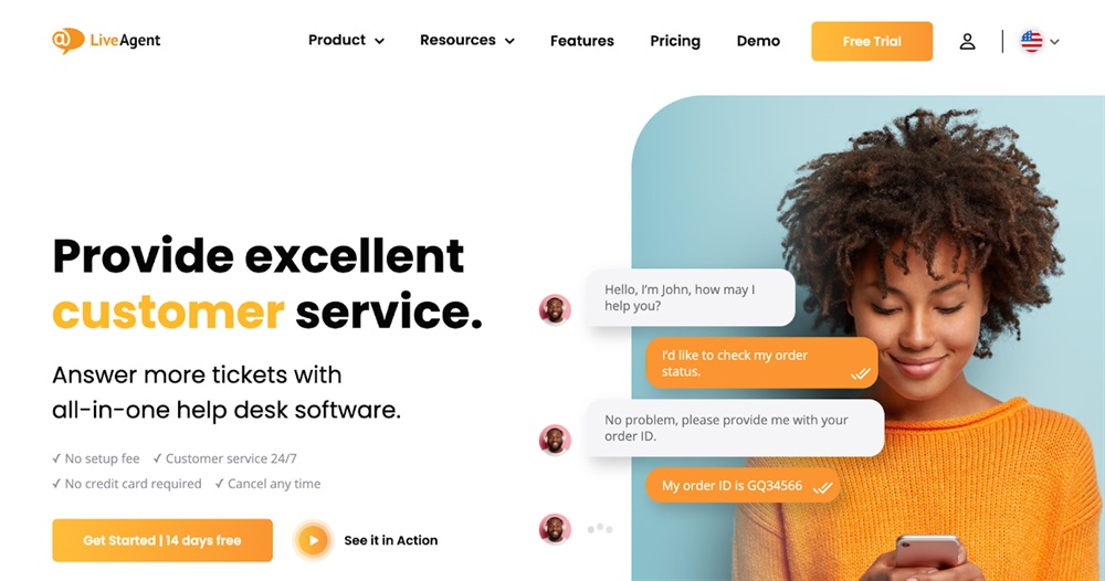 LiveAgent homepage