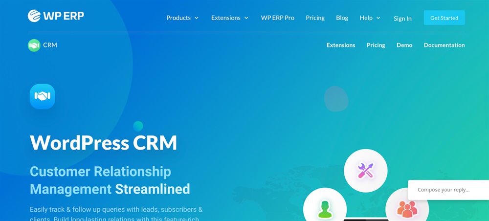 WP ERP homepage