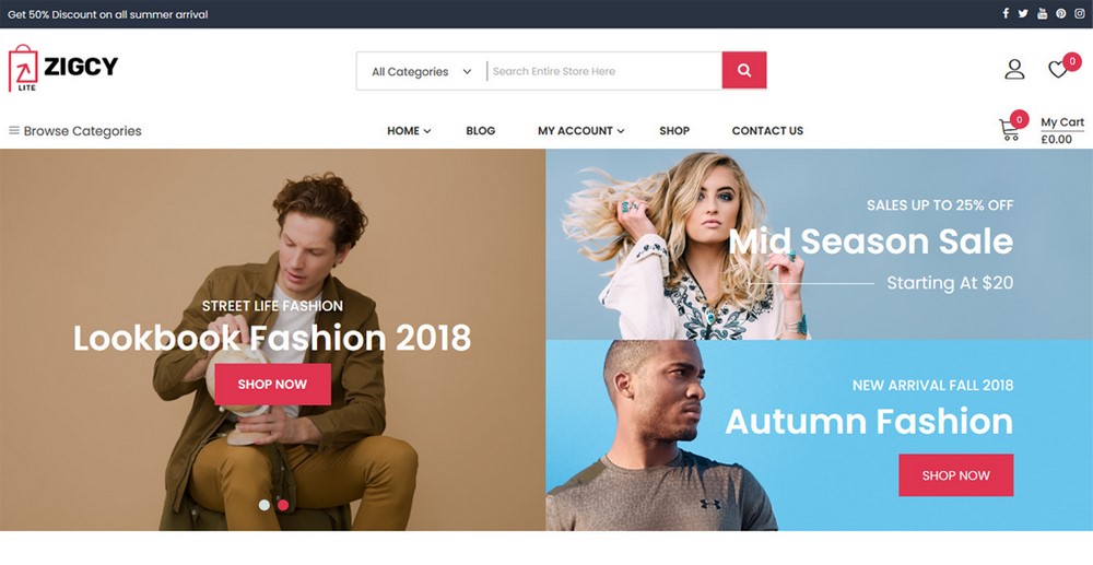 Zigcy Lite eCommerce theme