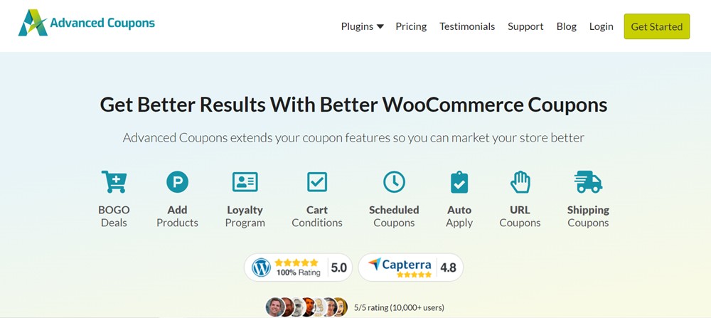 Advanced Coupons homepage