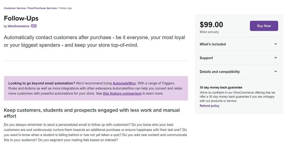 Follow-Ups WooCommerce extension