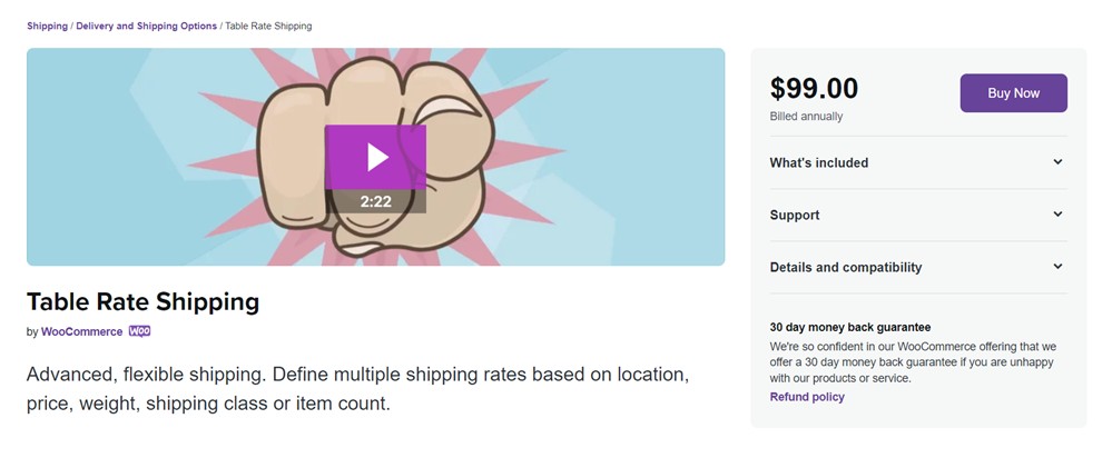 table rate shipping woocommerce extension