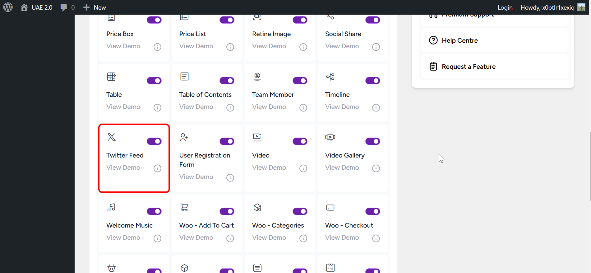 Activate Twitter Feed Module
