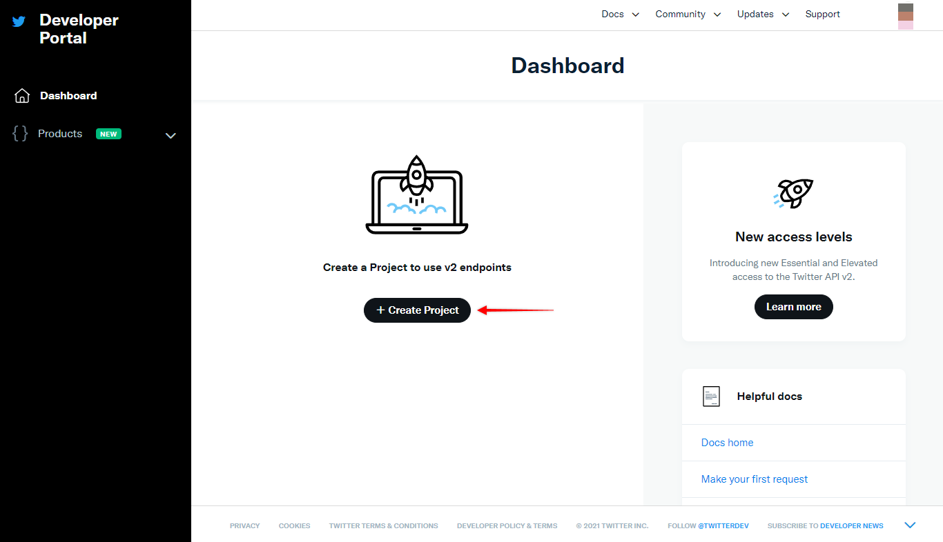 Create Twitter Project