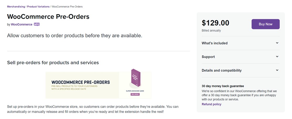 woocommerce pre orders extension