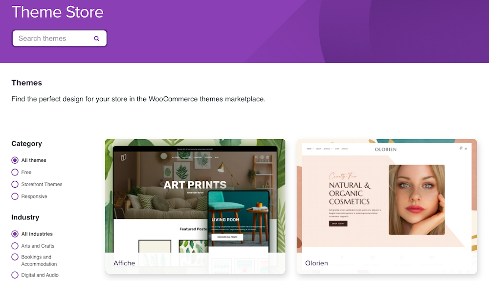 WooCommerce themes store