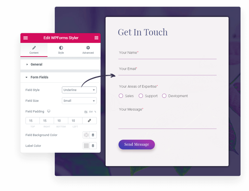 WPForms styler for Elementor