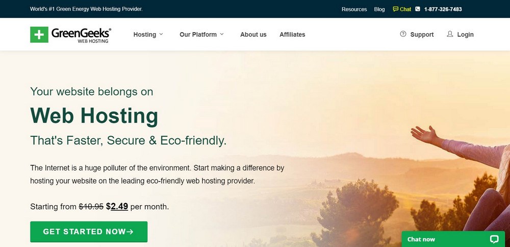 GreenGeeks homepage