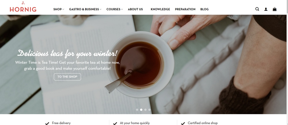 J Hornig website example