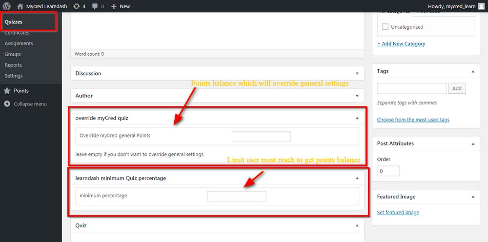myCred points override