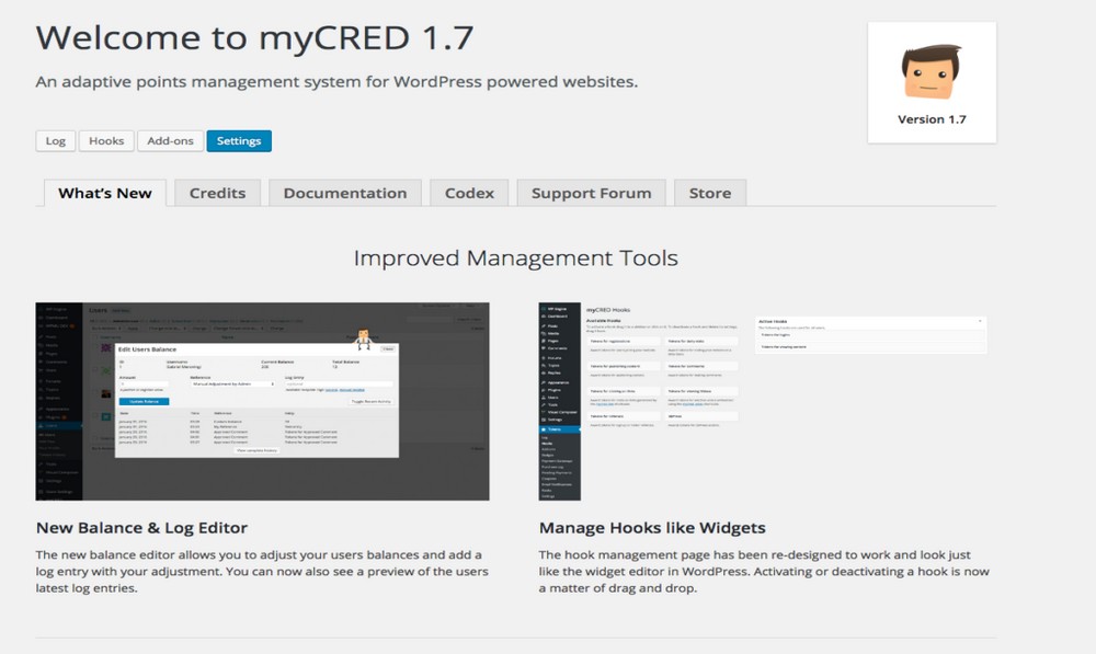 myCred settings