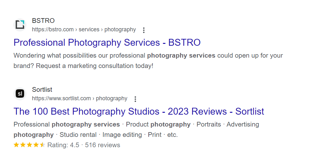 photography services
