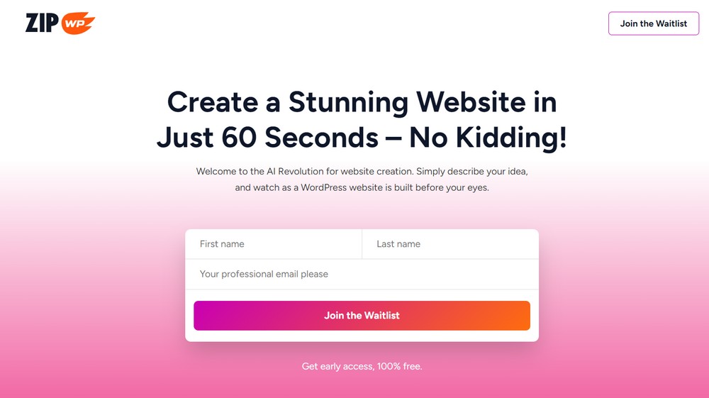 ZipWP homepage