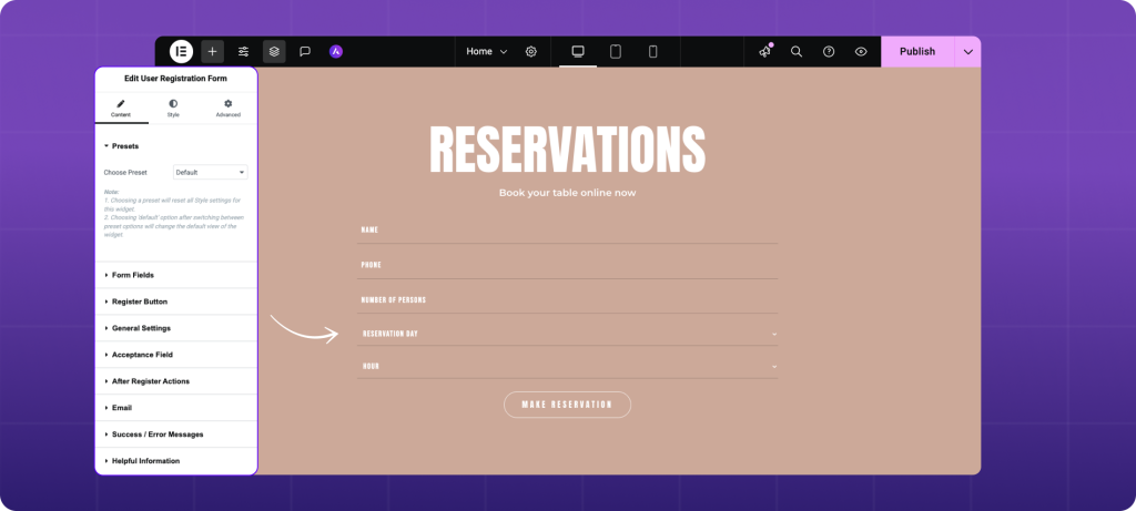 User Registration Form Widget 1024x461
